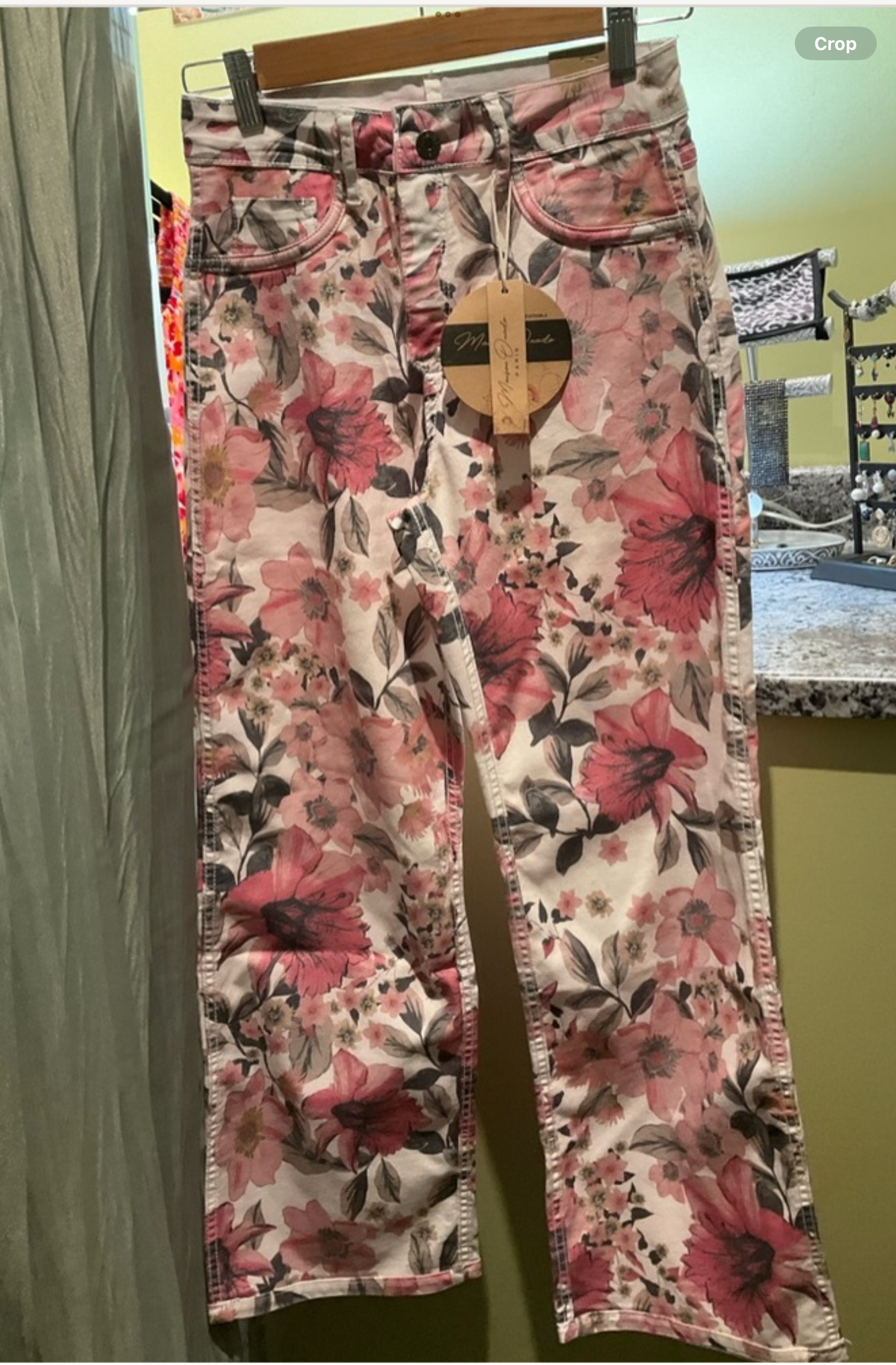 Floral reversible jeans