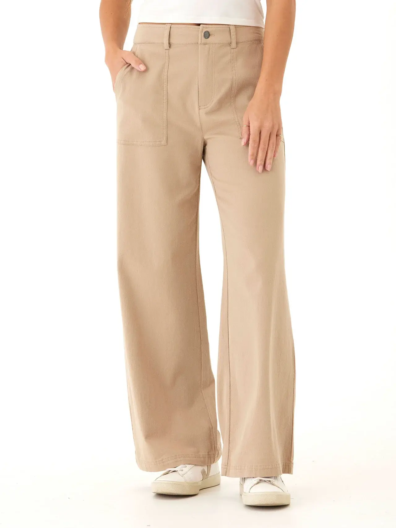 THREADS 4 THOUGHT PAMELA STRETCH TWILL WIDE LEG PANT