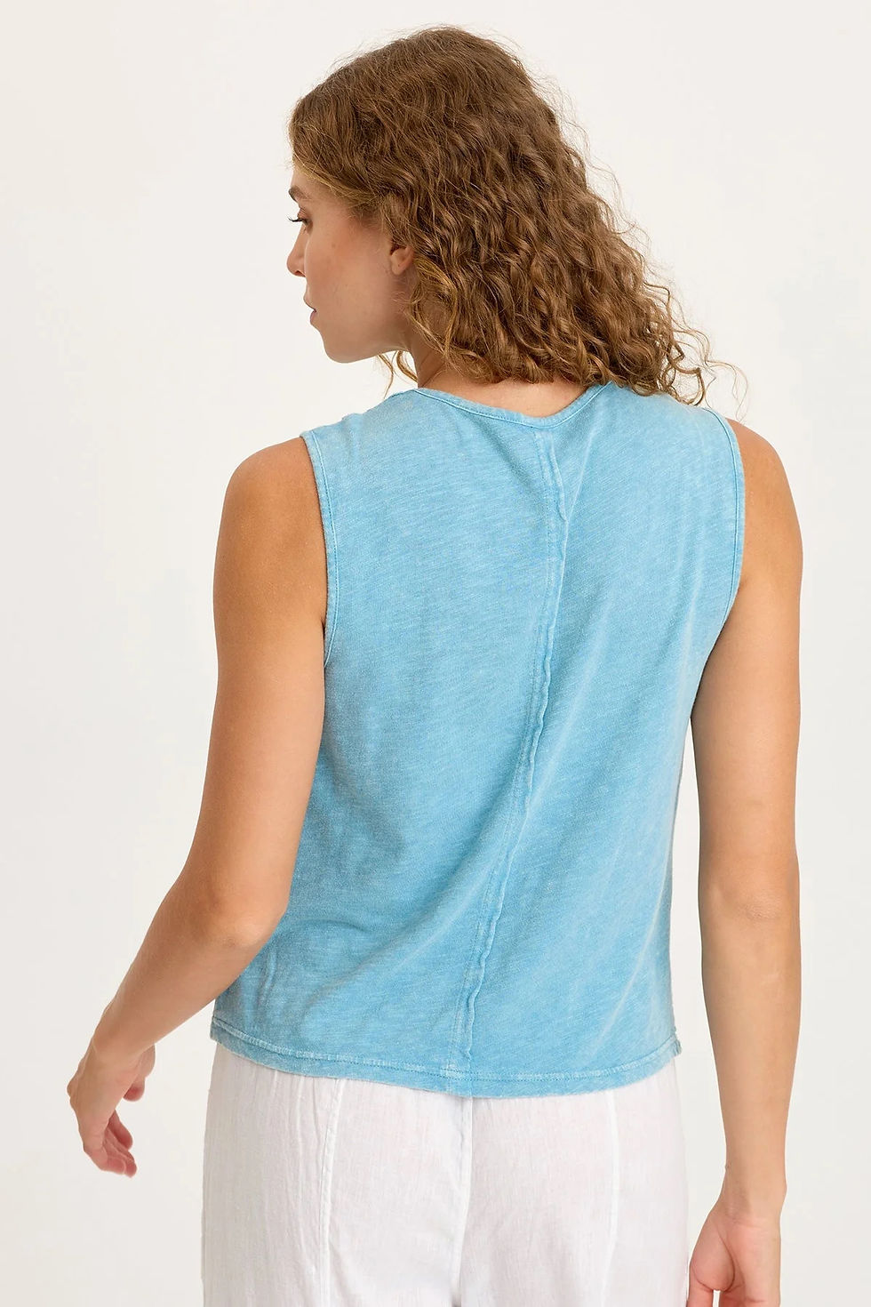 Thumbnail: XCVI REID GAUZE/CROCHET V-NECK TANK