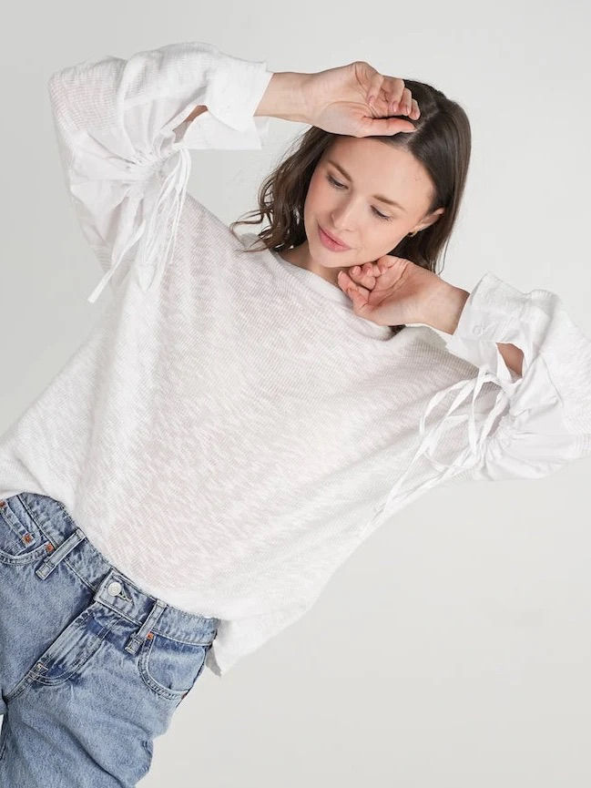 STITCHDROP light sweater in white