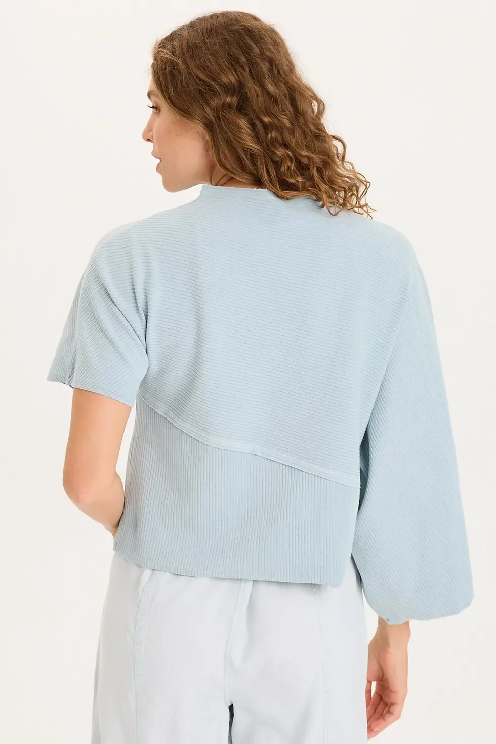 Thumbnail: XCVI GILCHRIST ASYMMETRICAL SLEEVE TOP  In Carefree Pigment