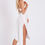 Thumbnail: White Satin Draping Midi Dress