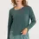 Thumbnail: XCVI HADDEN ASYMMETRICAL HEM LONG SLEEVE TOP  In Ocean Storm Pigment