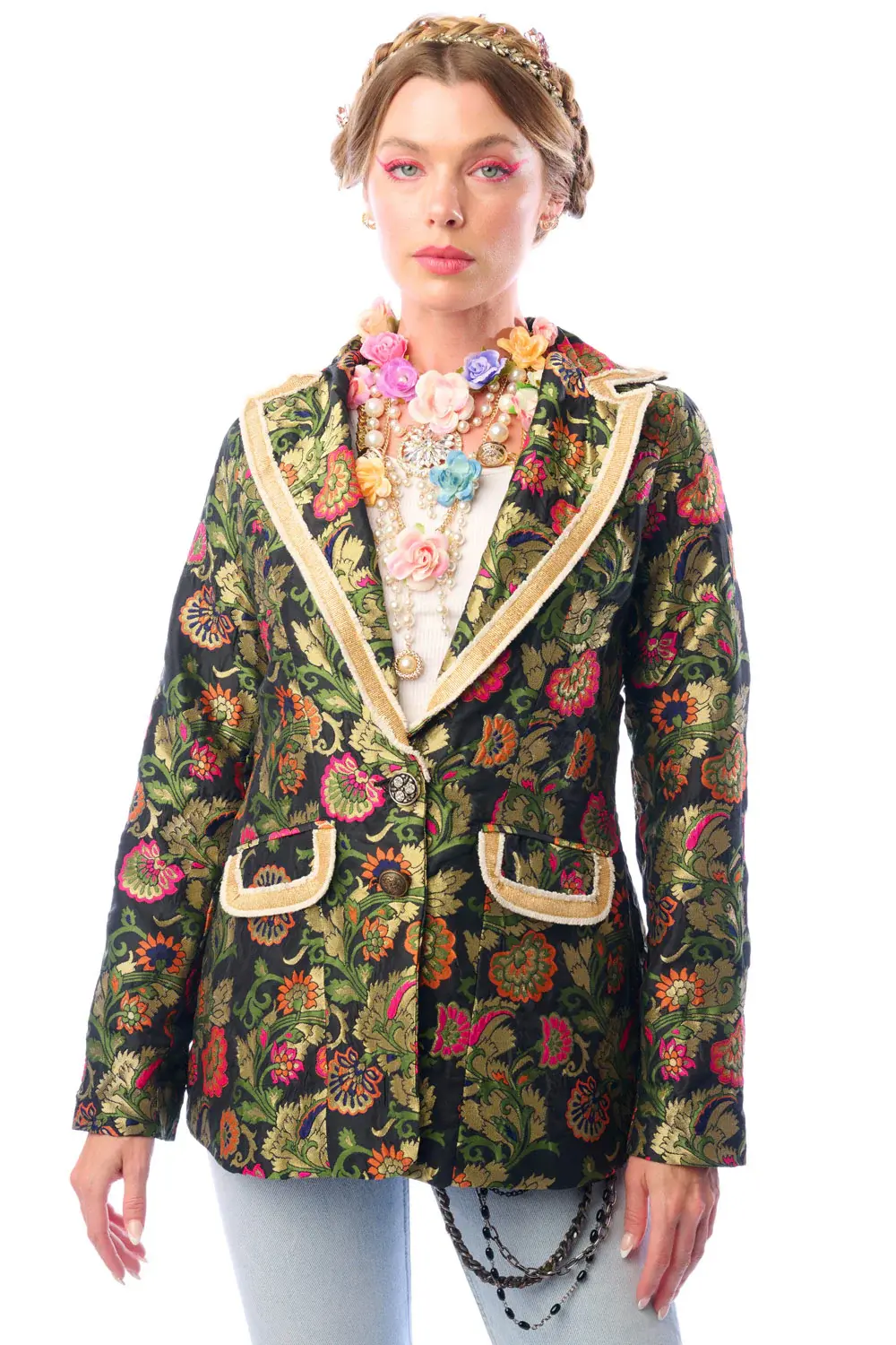 ARATTA RENAISSANCE SILK JACQUARD BLAZER/JACKET