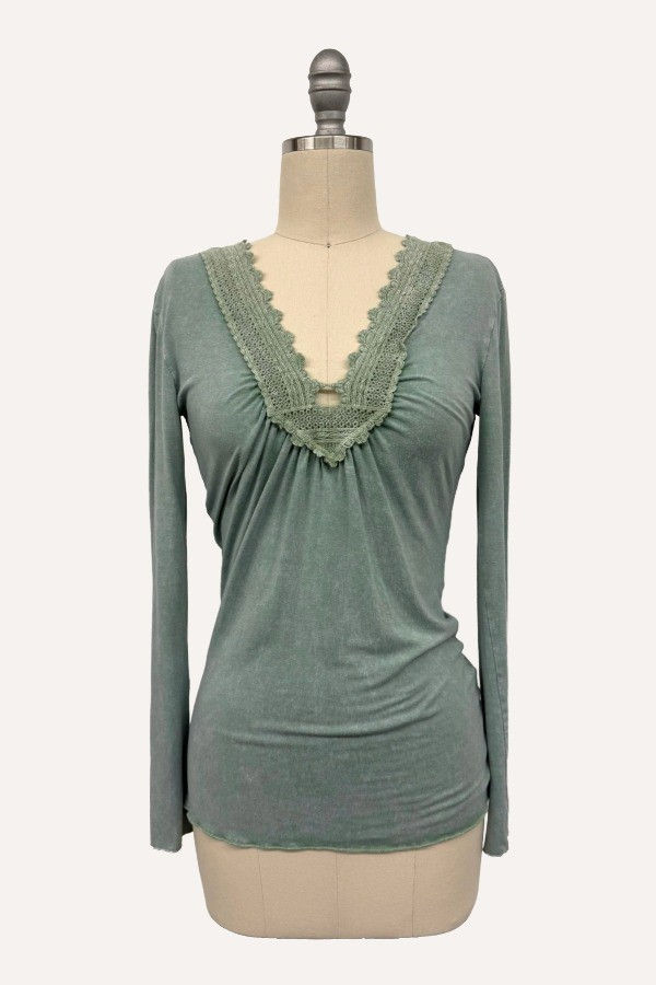 Thumbnail: Tparty Mineral Wash Front Trim Long Sleeve 