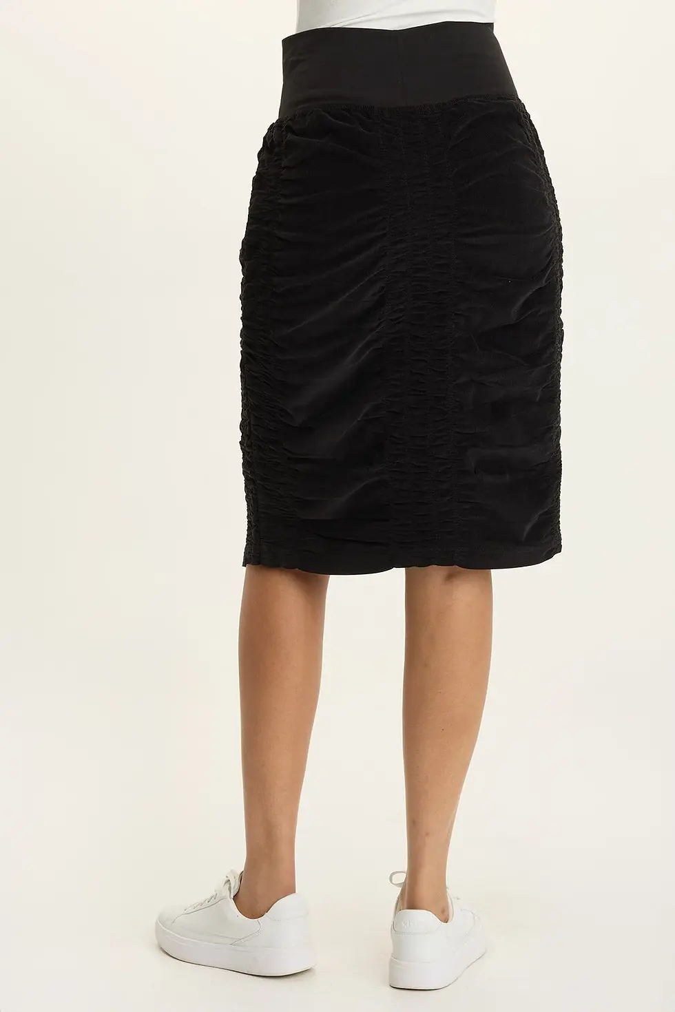 Thumbnail: CORE BY XCVI TRACE CORD RUCHED MIDI SKIRT  In Black
