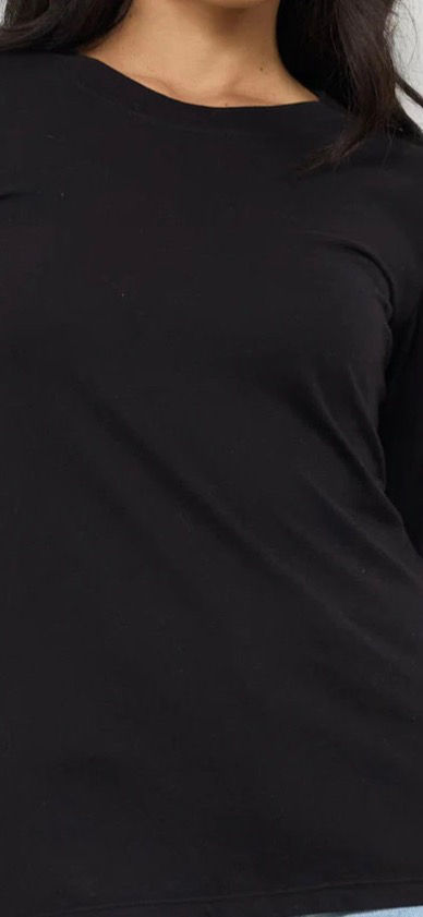 Thumbnail: La Made SANTA MONICA MITERED BK ELBOW LENGTH TEE in several colors 