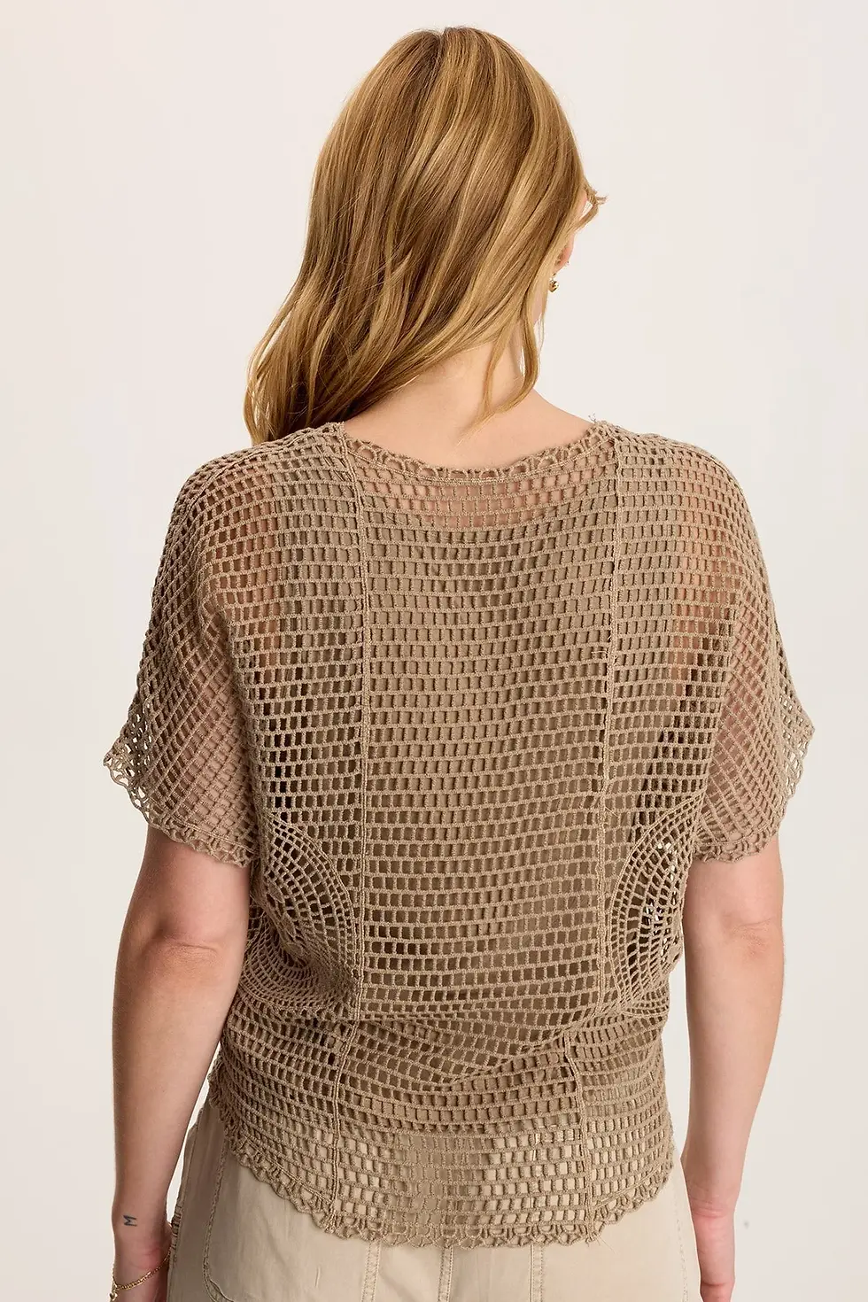 Thumbnail: XCVI CENTRE CROCHET LAYERED TOP  In Tanglewood Pigment