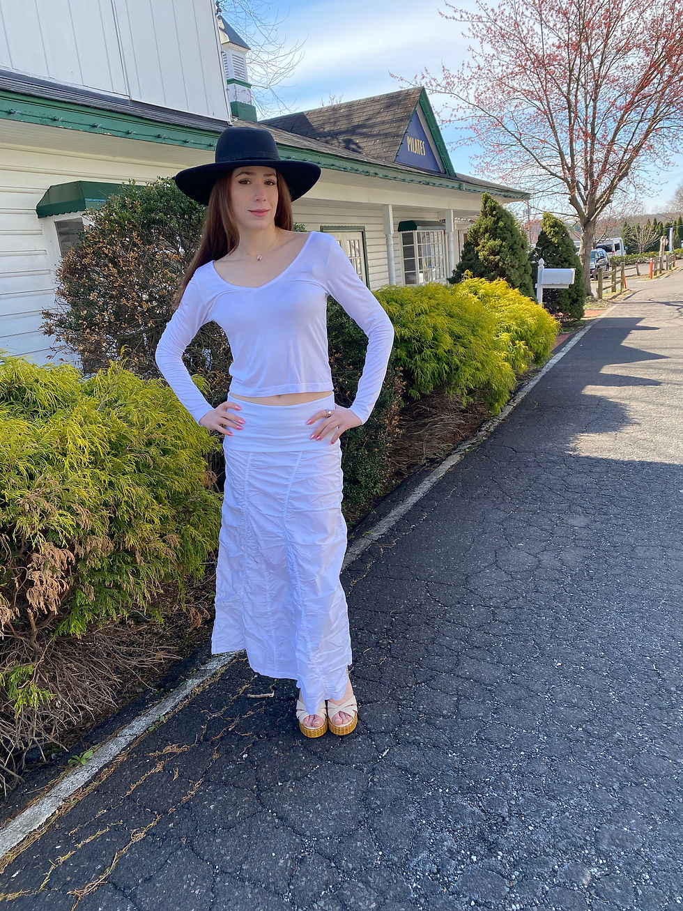 Thumbnail: CORE BY XCVI GORED PEASANT SKIRT  In White