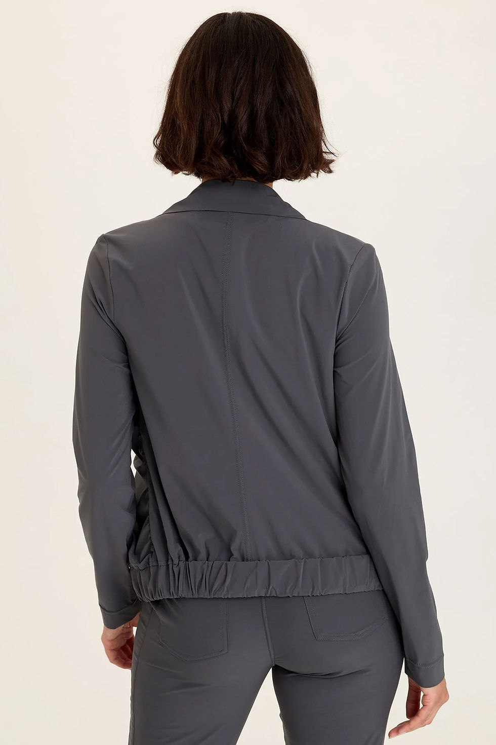 Thumbnail: WEARABLES MOMENTUM WHISPER STRETCH RUCHED ACTIVE JACKET  In Charcoal