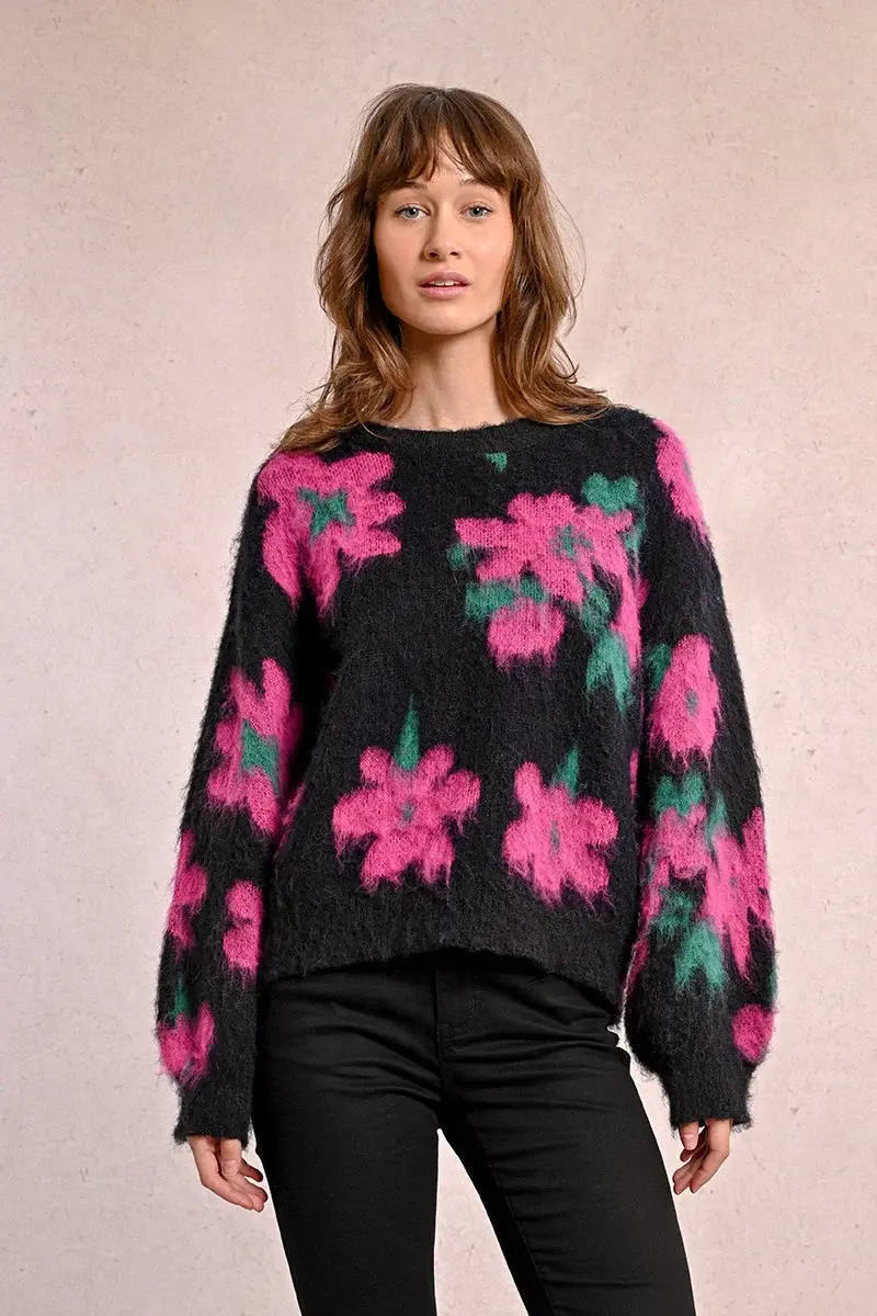Thumbnail: MOLLY BRACKEN ROUND NECK SWEATER, BRUSHED KNIT