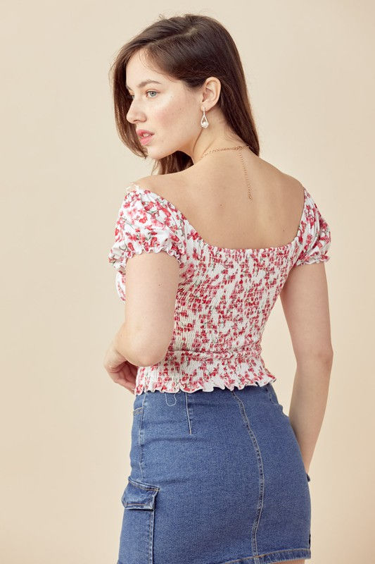 Thumbnail: Floral top with Puff Sleeve