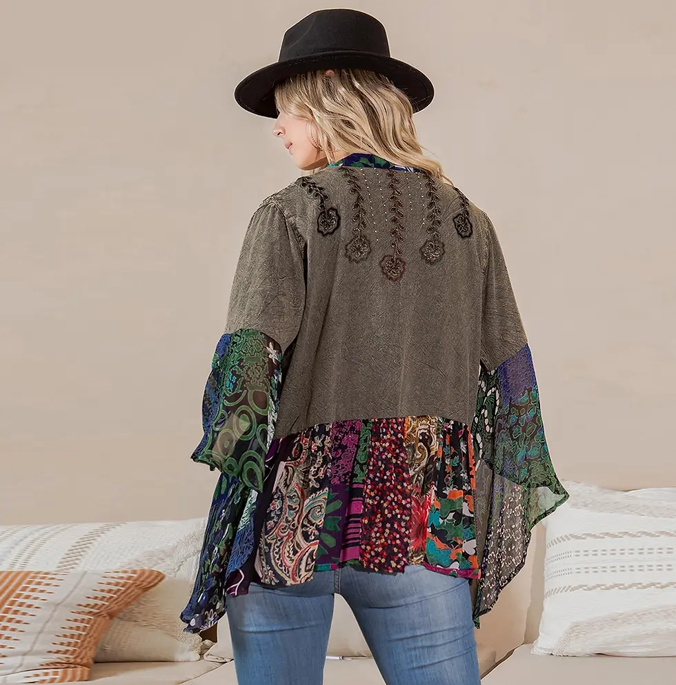 Thumbnail: Bohemian Multicolor Kimono Cardigan