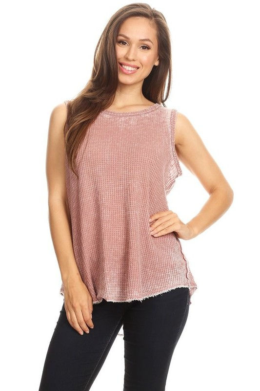 Mauve Waffle Tank top