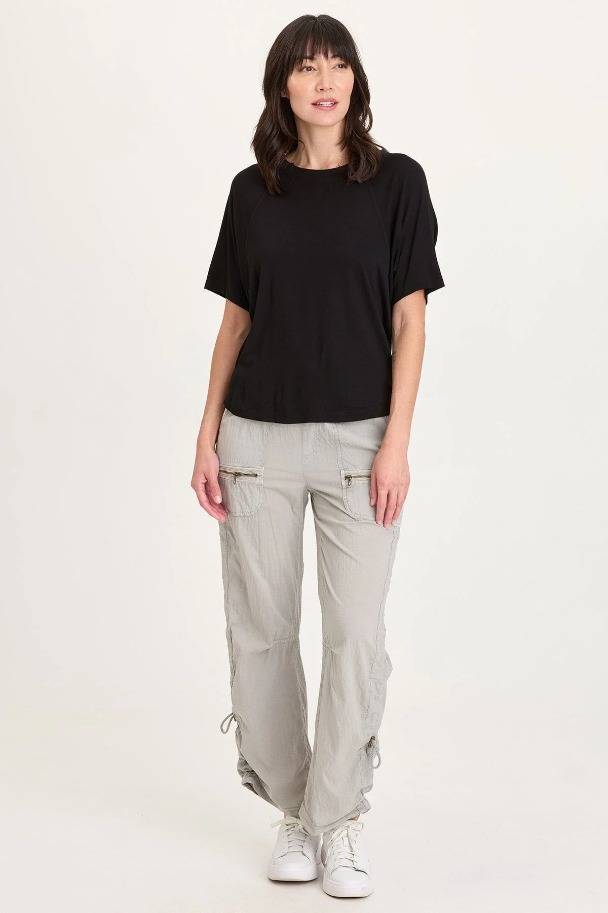 XCVI LESTER JERSEY RAGLAN TEE  In Black