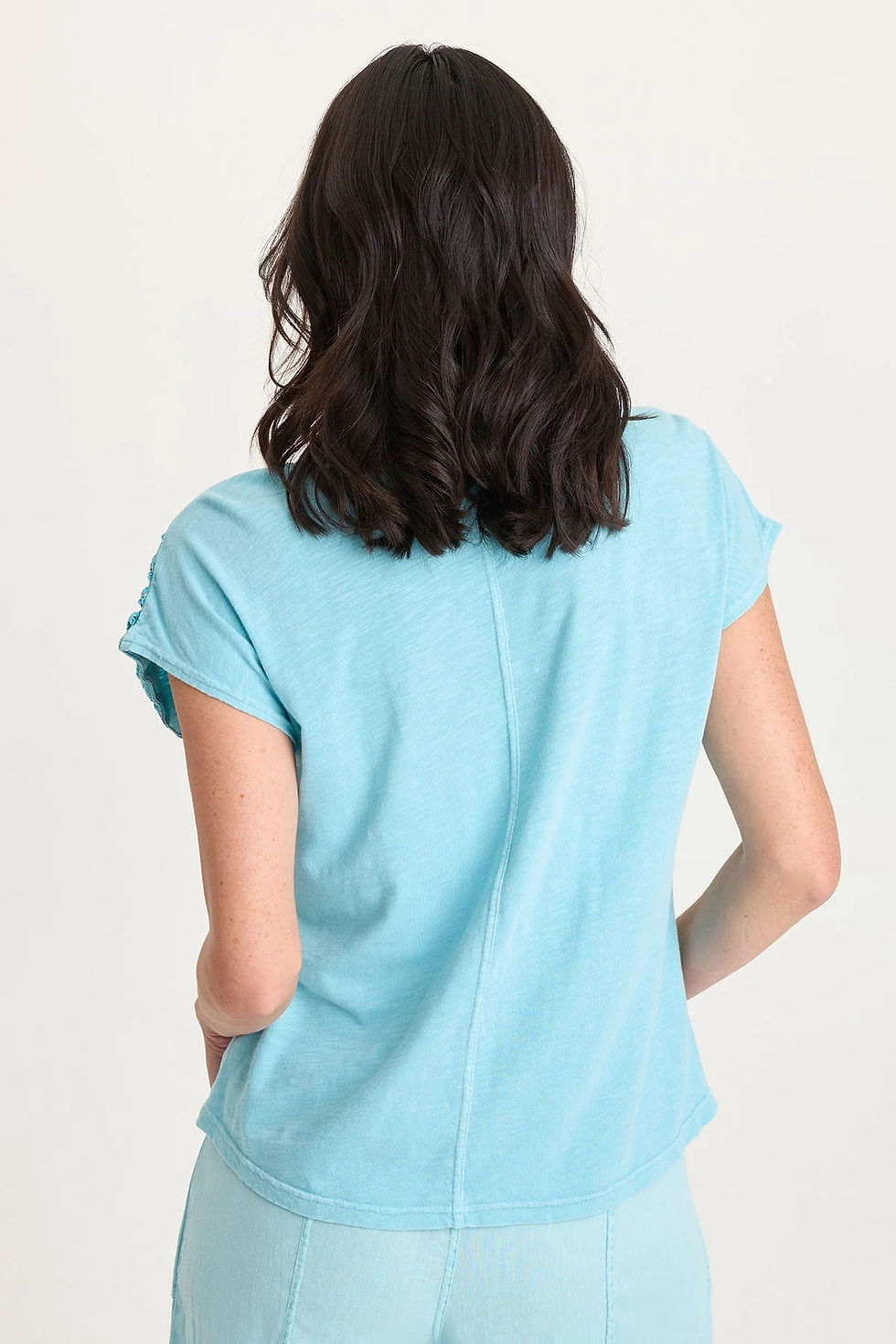 Thumbnail: XCVI NASHIR CROCHET/JERSEY TOP  In Mermaid Tail Pigment