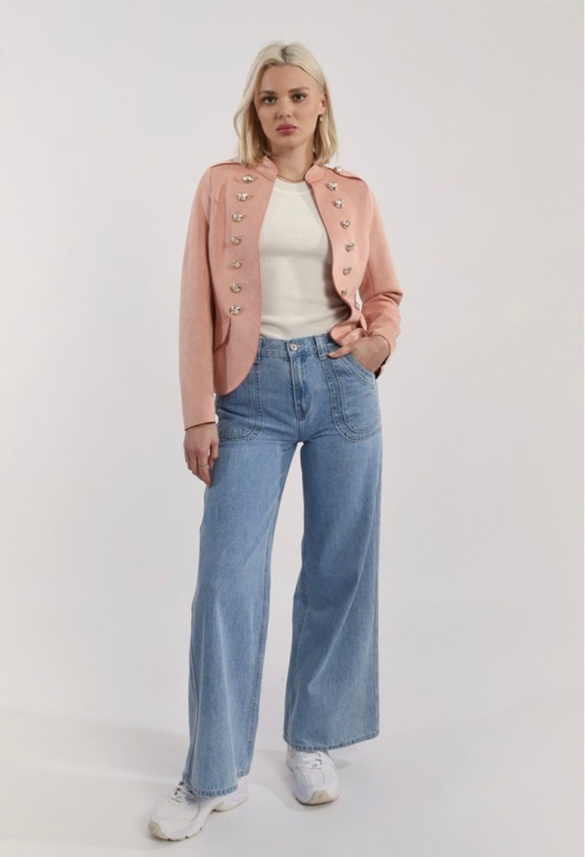 Molly Bracken Powder pink officers Slim fitted jacket