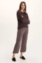 Thumbnail: XCVI DAGA TENCEL FLARED LEG PULL-ON CROP PANT  In Bistro Pigment