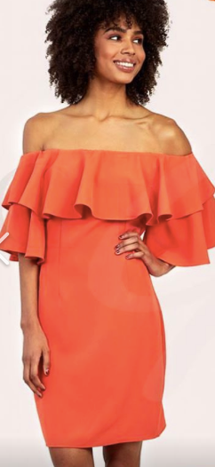 Gracia Orange Ruffle dress