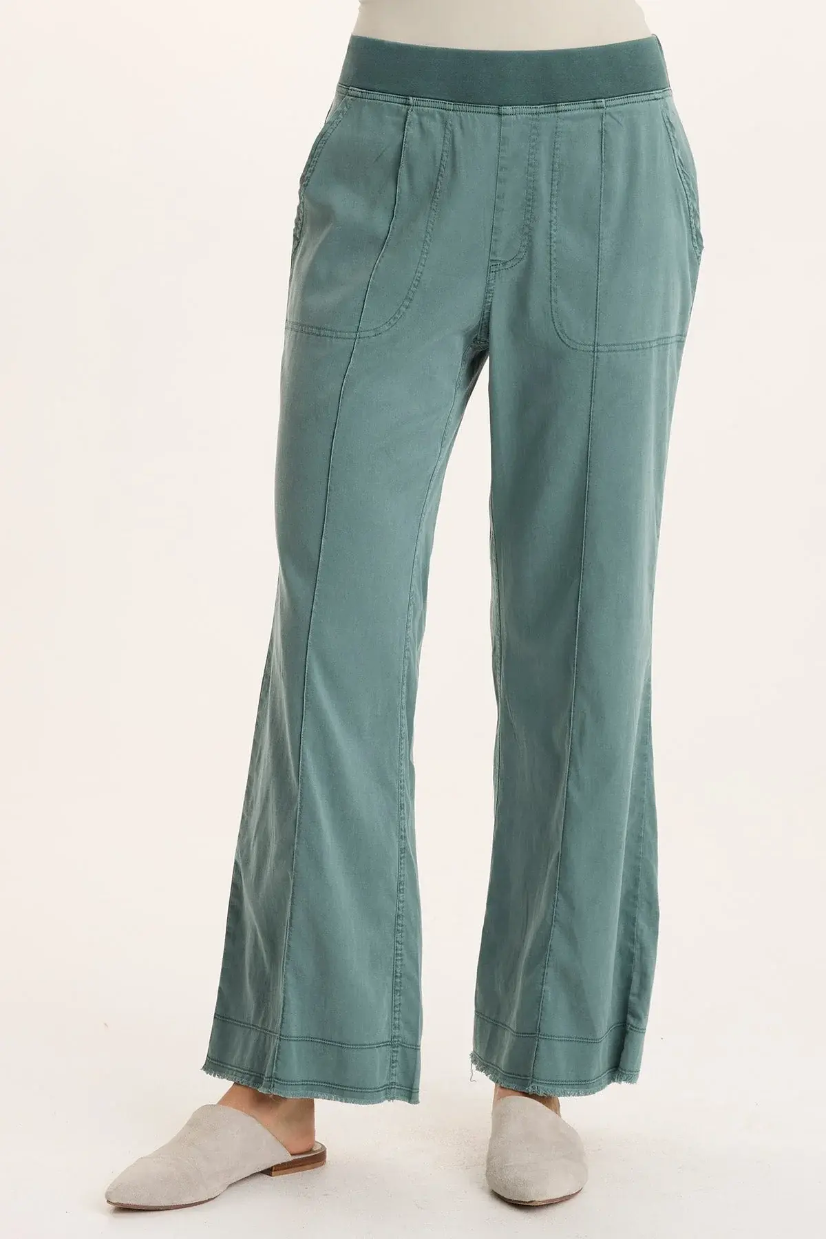 XCVI ORN TENCEL PULL-ON WIDE-LEG PANT  In Ocean Storm Pigment