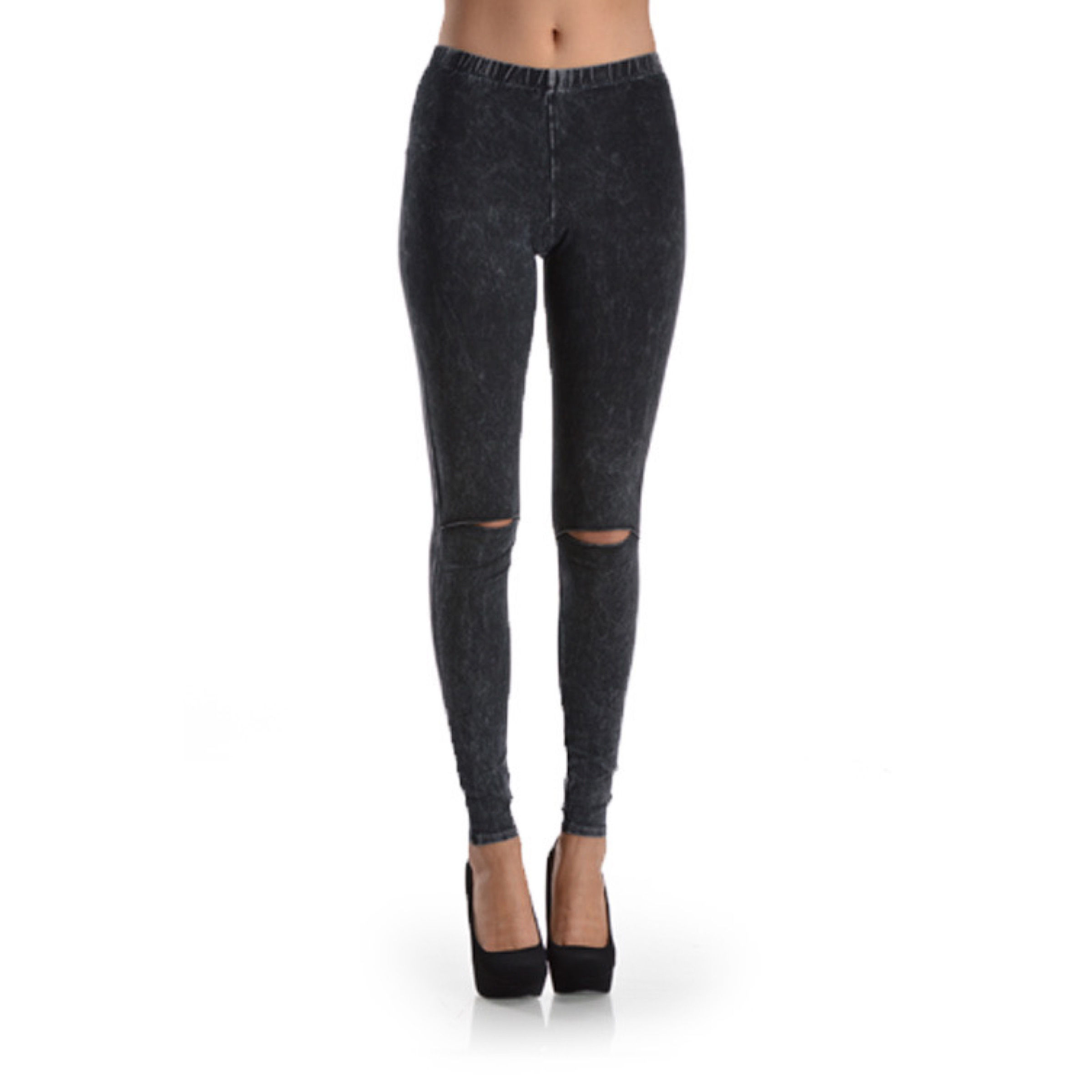 T-party Knee cut out mineral wash leggings