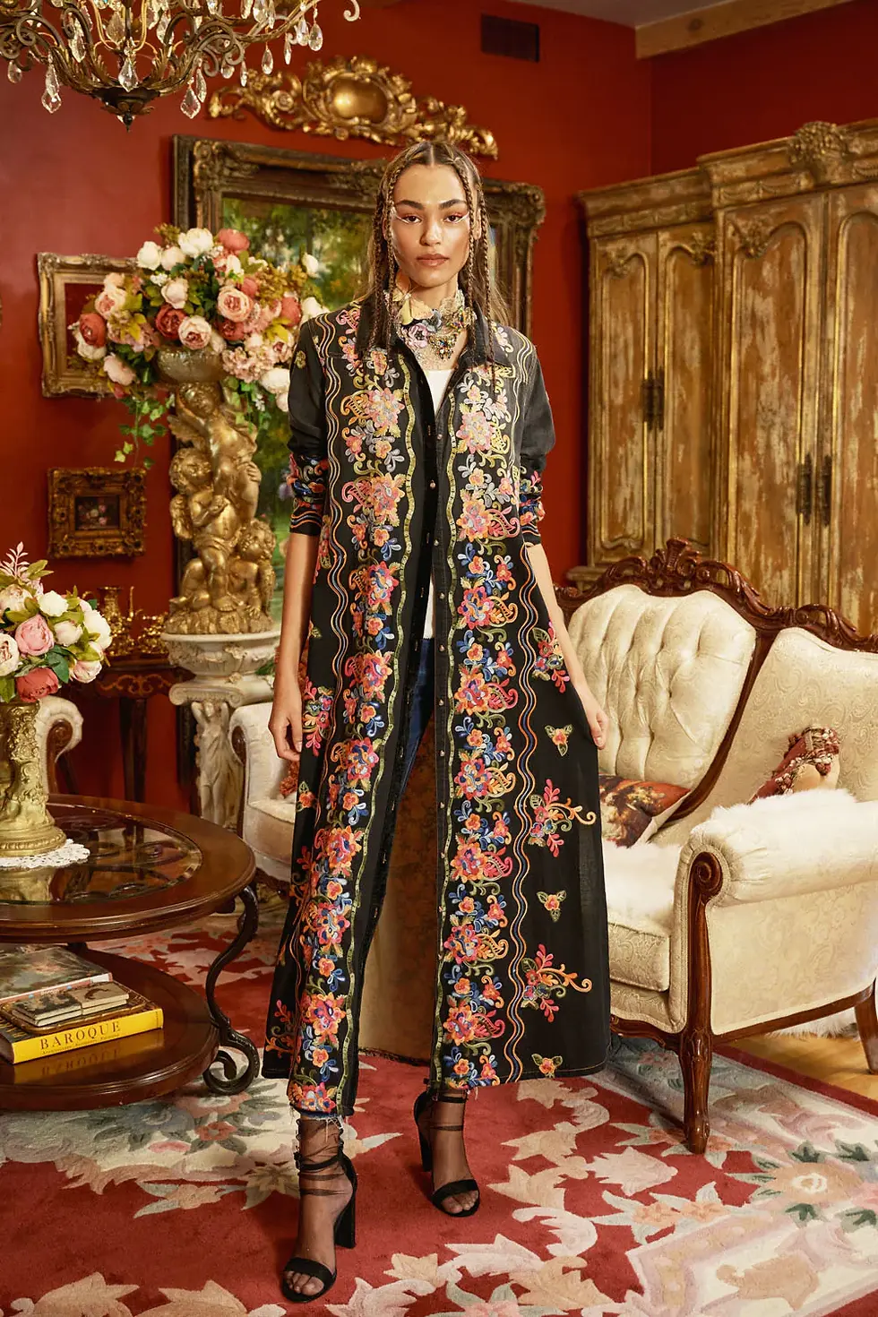 Thumbnail: ARATTA MEADOWS OF FLOWERS EMBROIDERED DUSTER