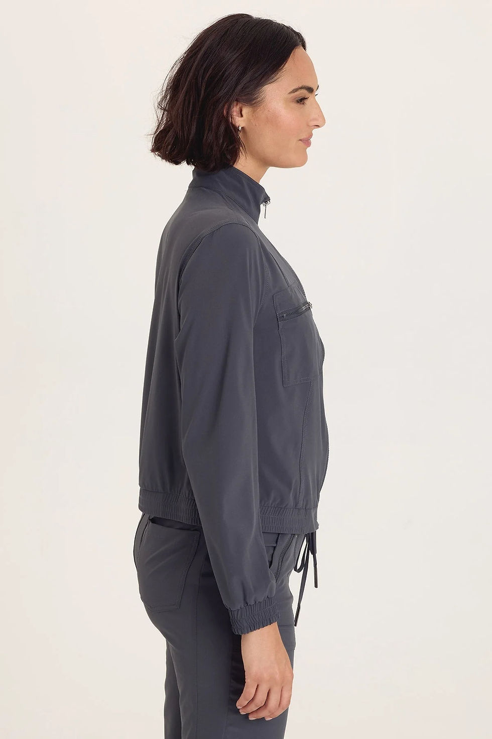 Thumbnail: WEARABLES QUINN ACTIVE RUCHED BOMBER  In Charcoal