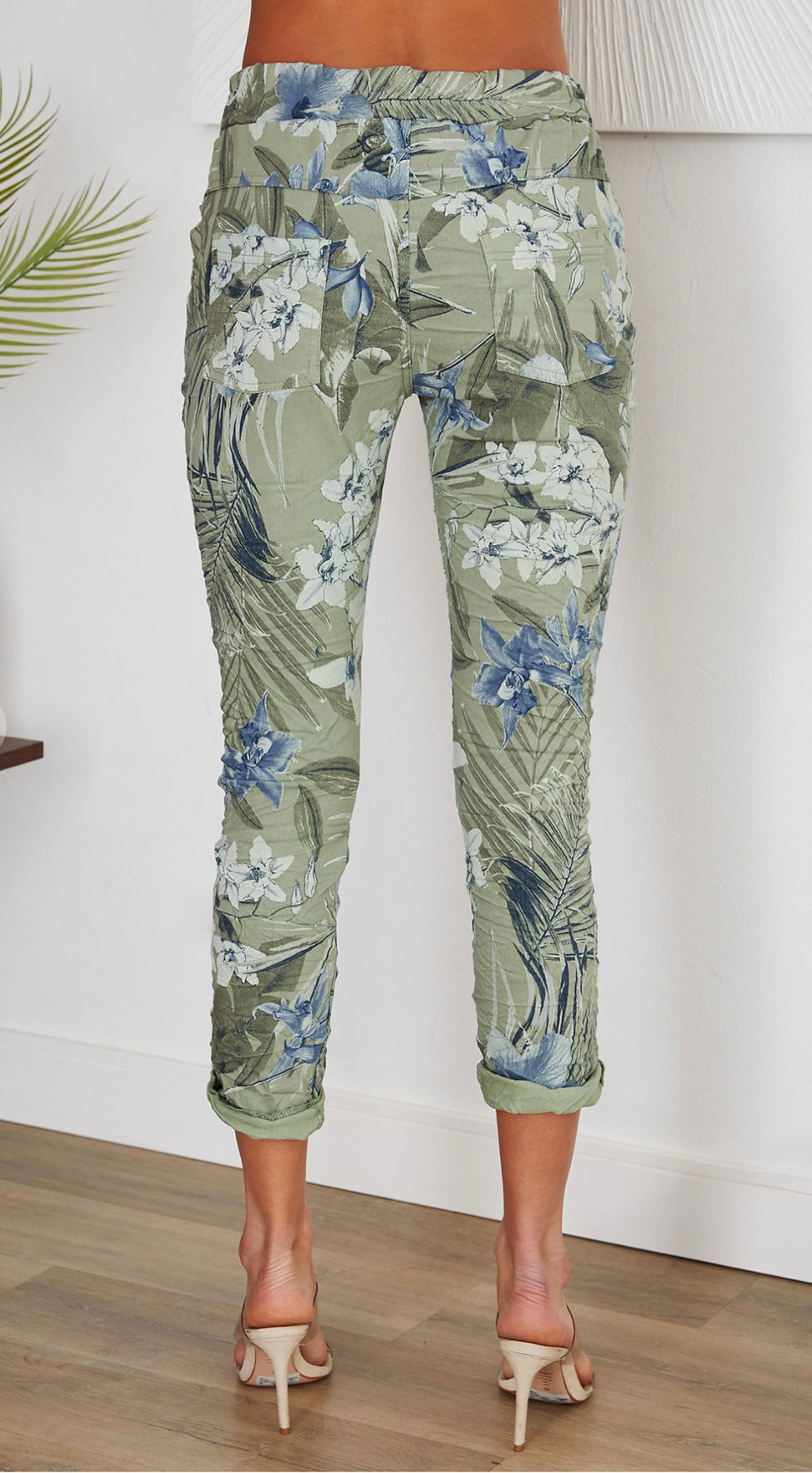 Thumbnail: VENTI 6 FLOWER SKETCH PRINT DRAWSTRING CRINKLE JOGGER