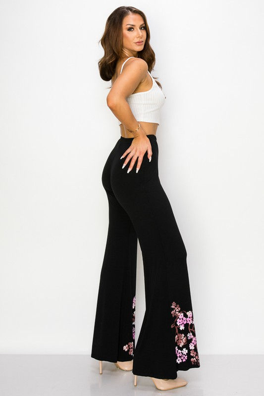 Thumbnail: T- Party Hand Printed Floral Flare Pant