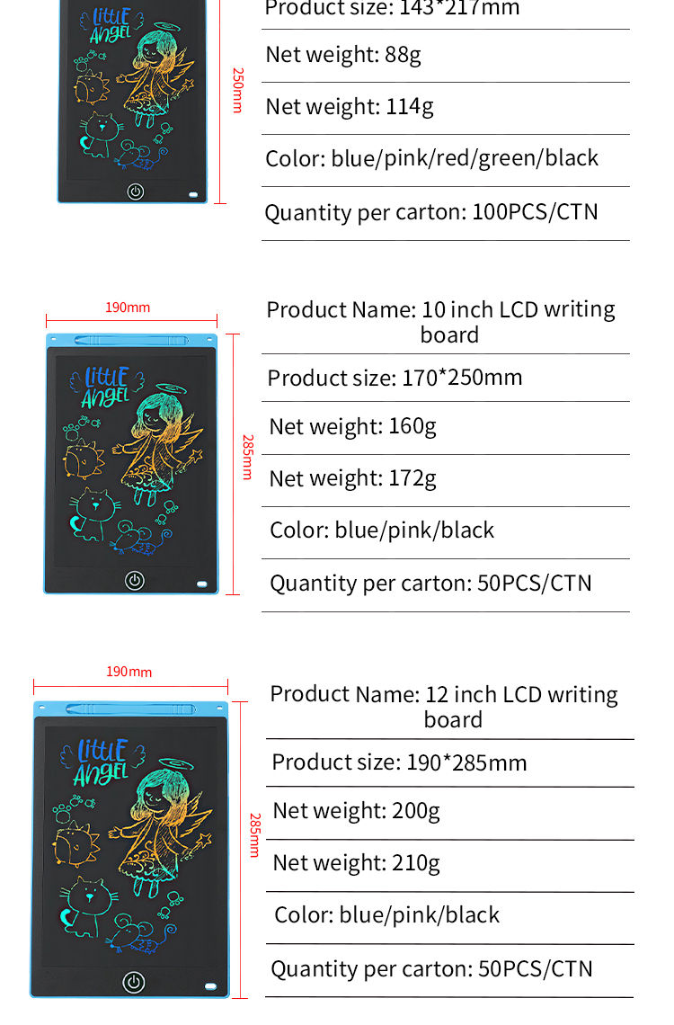 Thumbnail: LCD Drawing Tablet for Kids, Portable, Rechargeable and Erasable Board