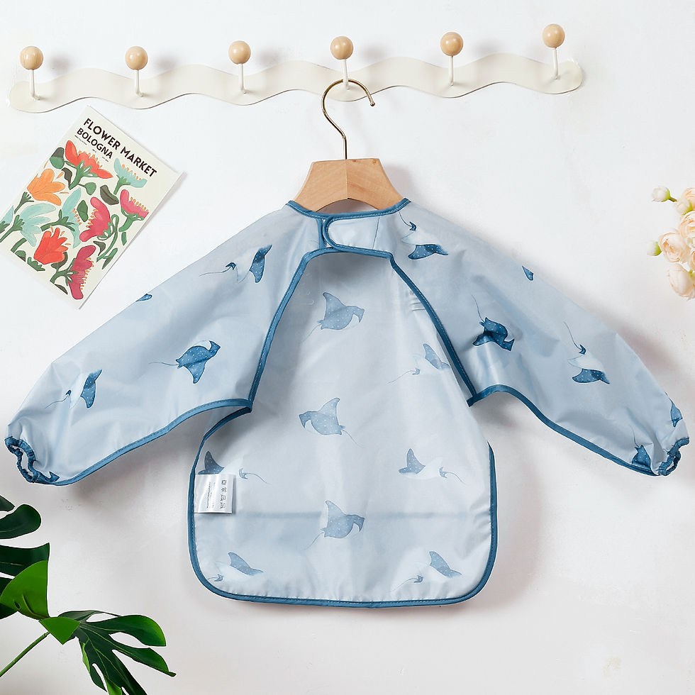 Thumbnail: Elinfant 1PC Long Sleeve Bibs, Waterproof Feeding Bibs,Washable Burp Cloth,Cover