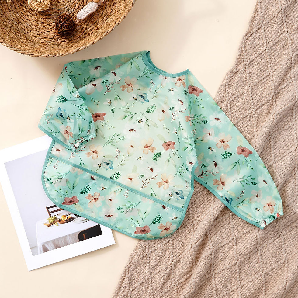 Thumbnail: Elinfant 1PC Long Sleeve Bibs, Waterproof Feeding Bibs,Washable Burp Cloth,Cover