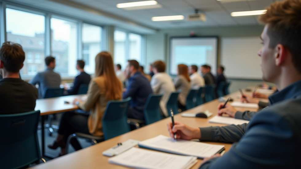 Eye-level view of a classroom with students attending ACCA coaching