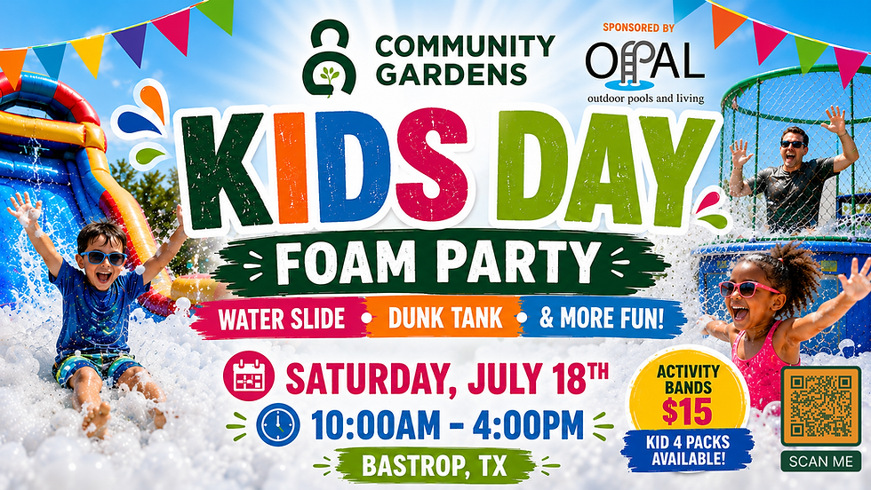 3rd ANNUAL KIDS DAY at Community Gardens Sponsored by OPAL POOLS