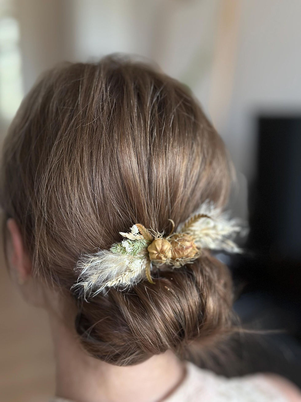Thumbnail: Dried flower hair comb - Boho romantic rustic