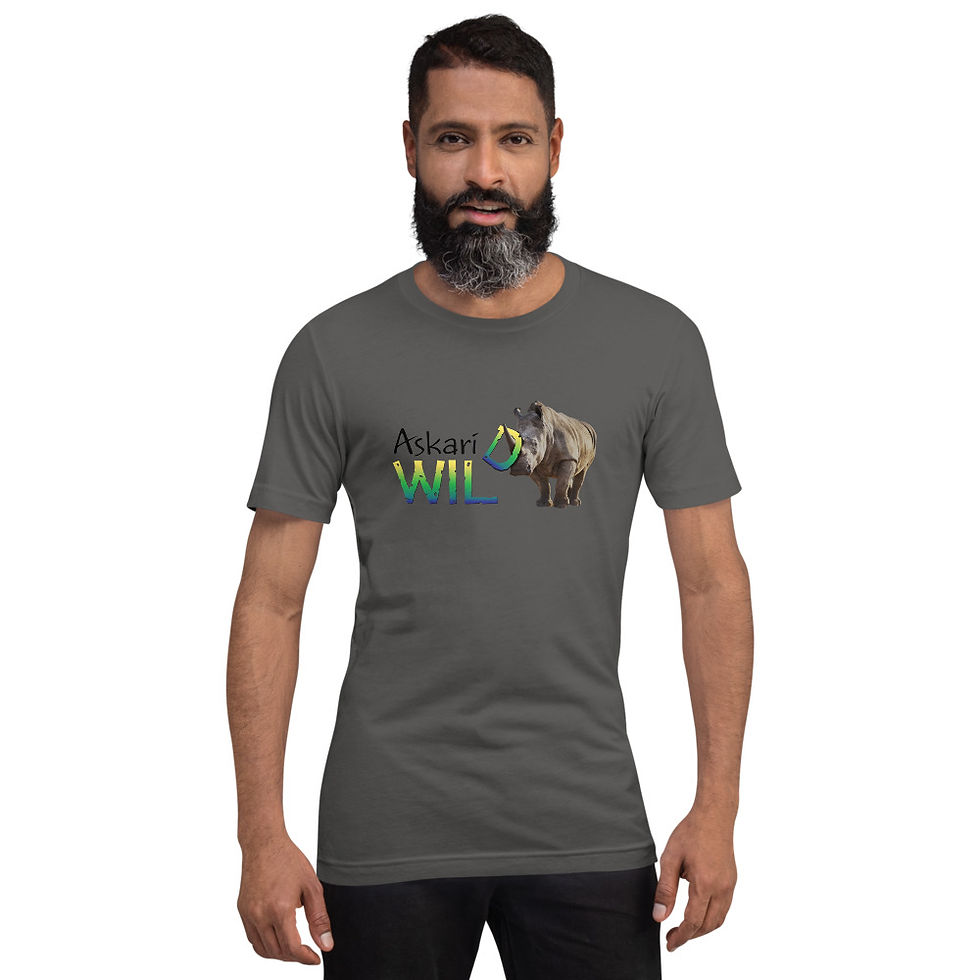 Thumbnail: Askari Wild Unisex Cotton T-Shirt - Horny Rhino Design