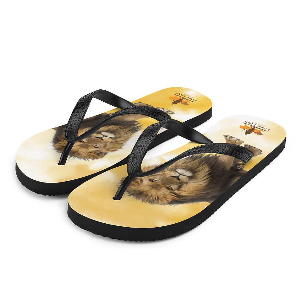 Thumbnail: Kope Lion Flip Flops - Side On Lion Design