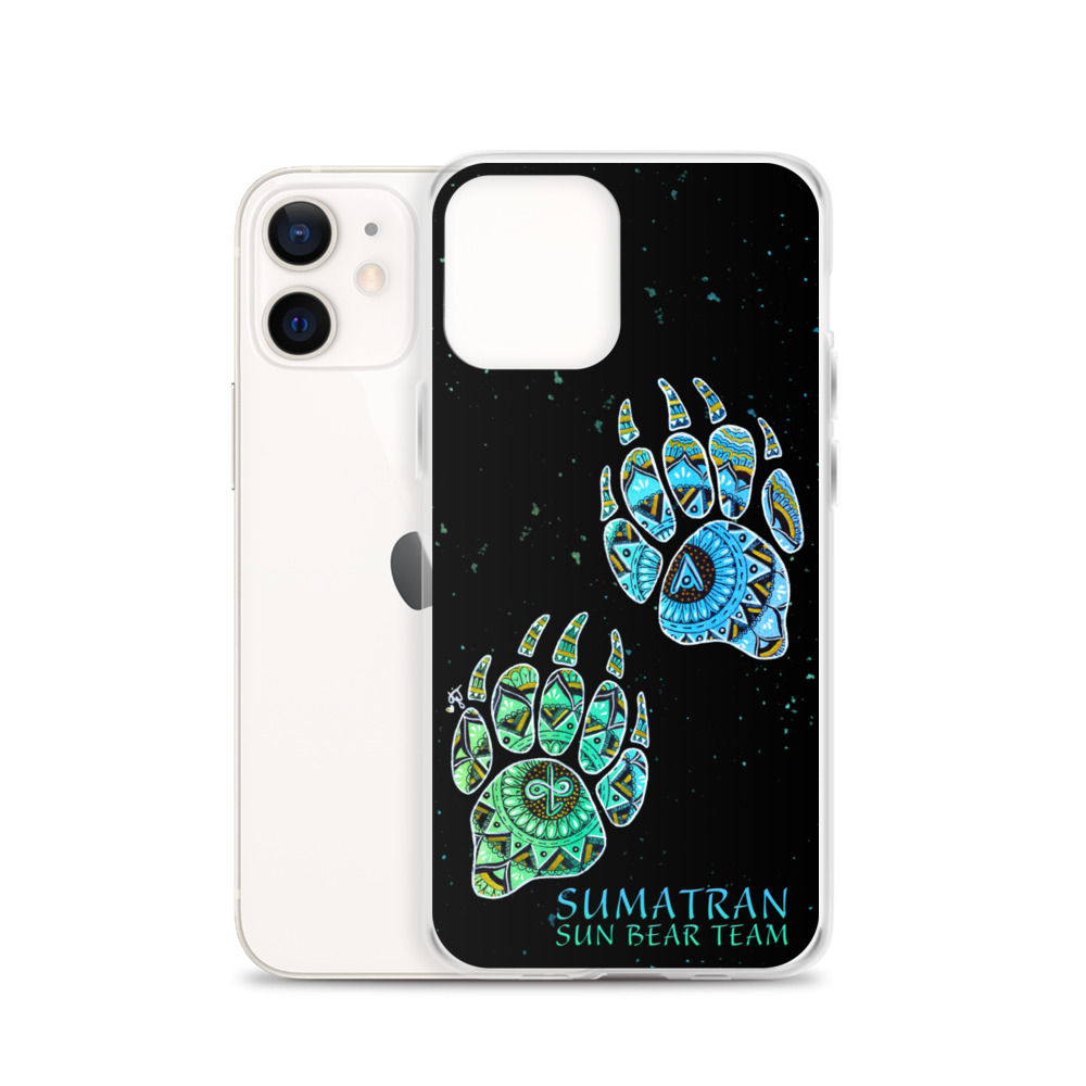 Sumatran Sun Bear Team iPhone Case - Blue Bear Paw Design