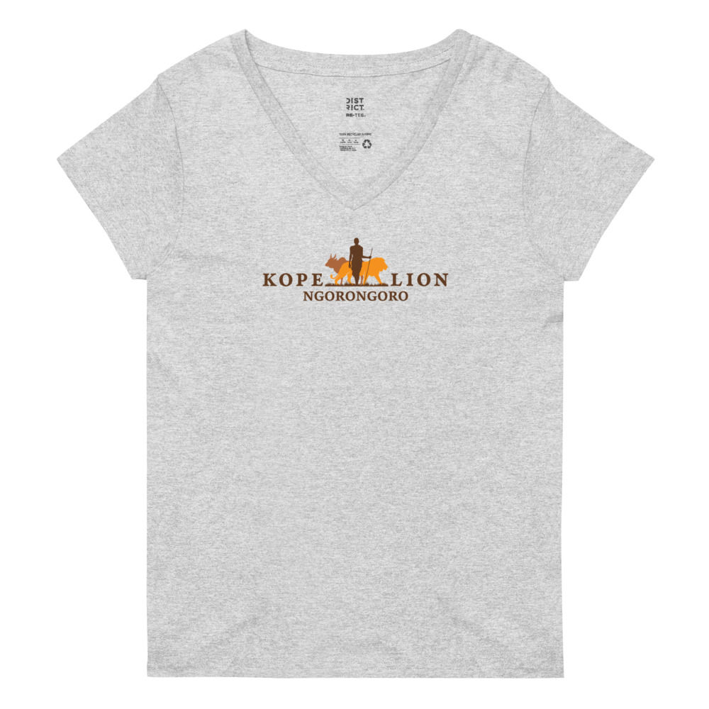 Kope Lion Women’s 100% Recycled V-neck T-Shirt