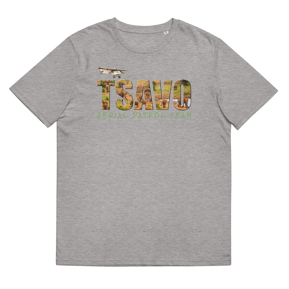 Thumbnail: Tsavo Trust Unisex Organic Cotton T-Shirt - Aerial Patrol Team Design