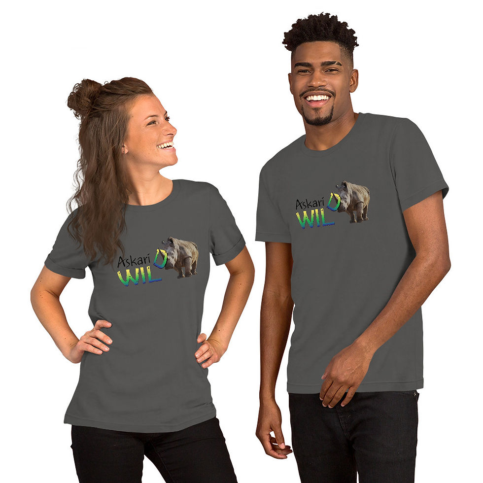 Thumbnail: Askari Wild Unisex Cotton T-Shirt - Horny Rhino Design