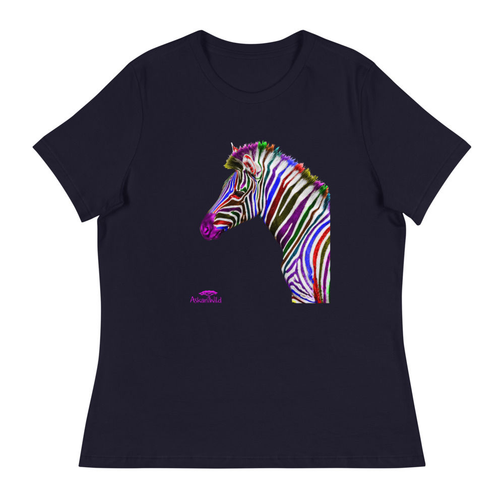 Askari Wild Women's T-Shirt - Rainbow Zebra
