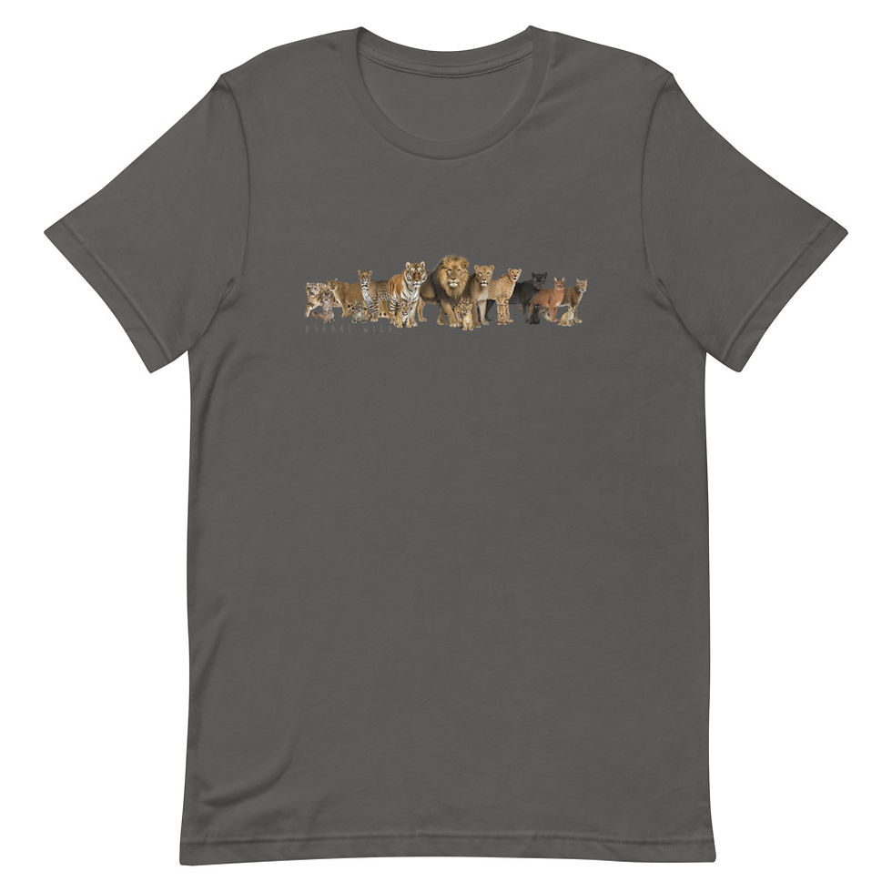Thumbnail: Askari Wild Unisex Cotton T-Shirt - Big Cats Design