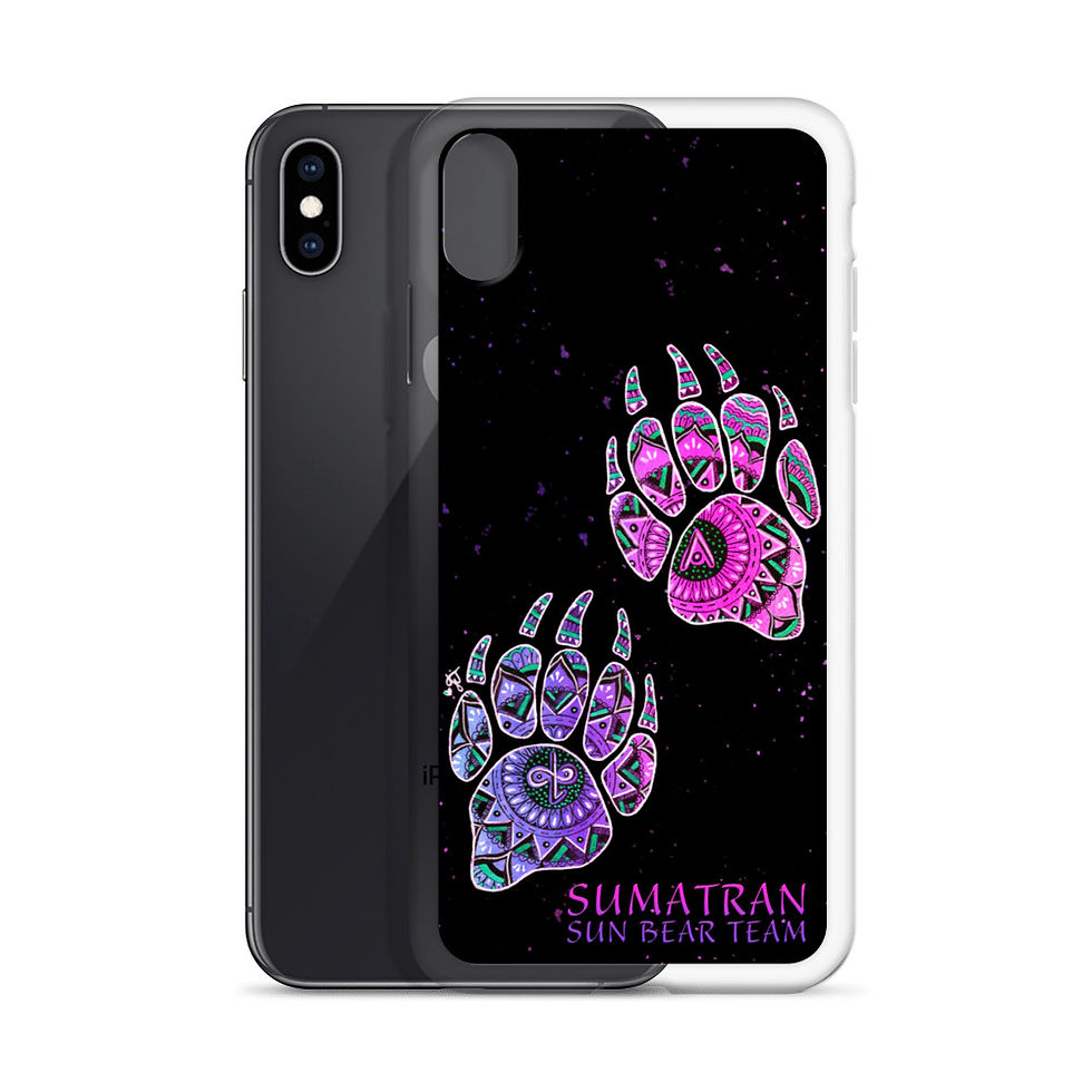 Thumbnail: Sumatran Sun Bear Team iPhone Case - Pink Bear Paw Design