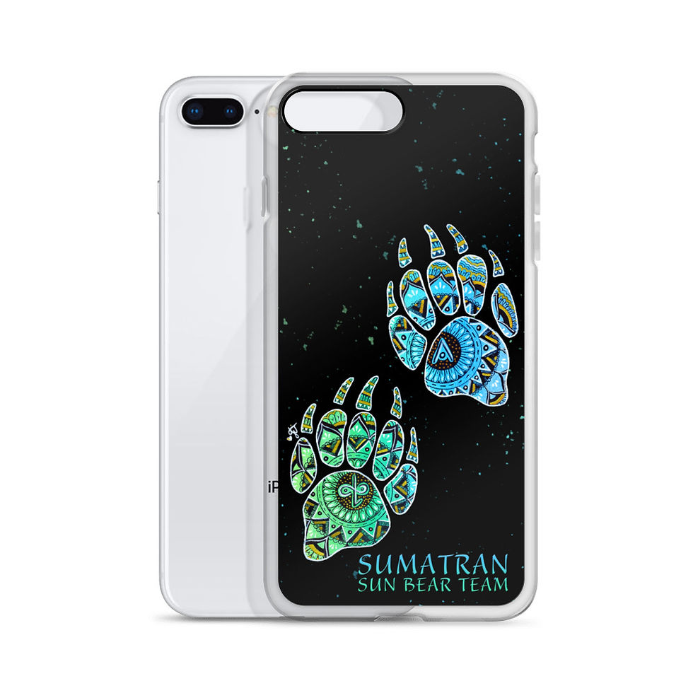 Thumbnail: Sumatran Sun Bear Team iPhone Case - Blue Bear Paw Design