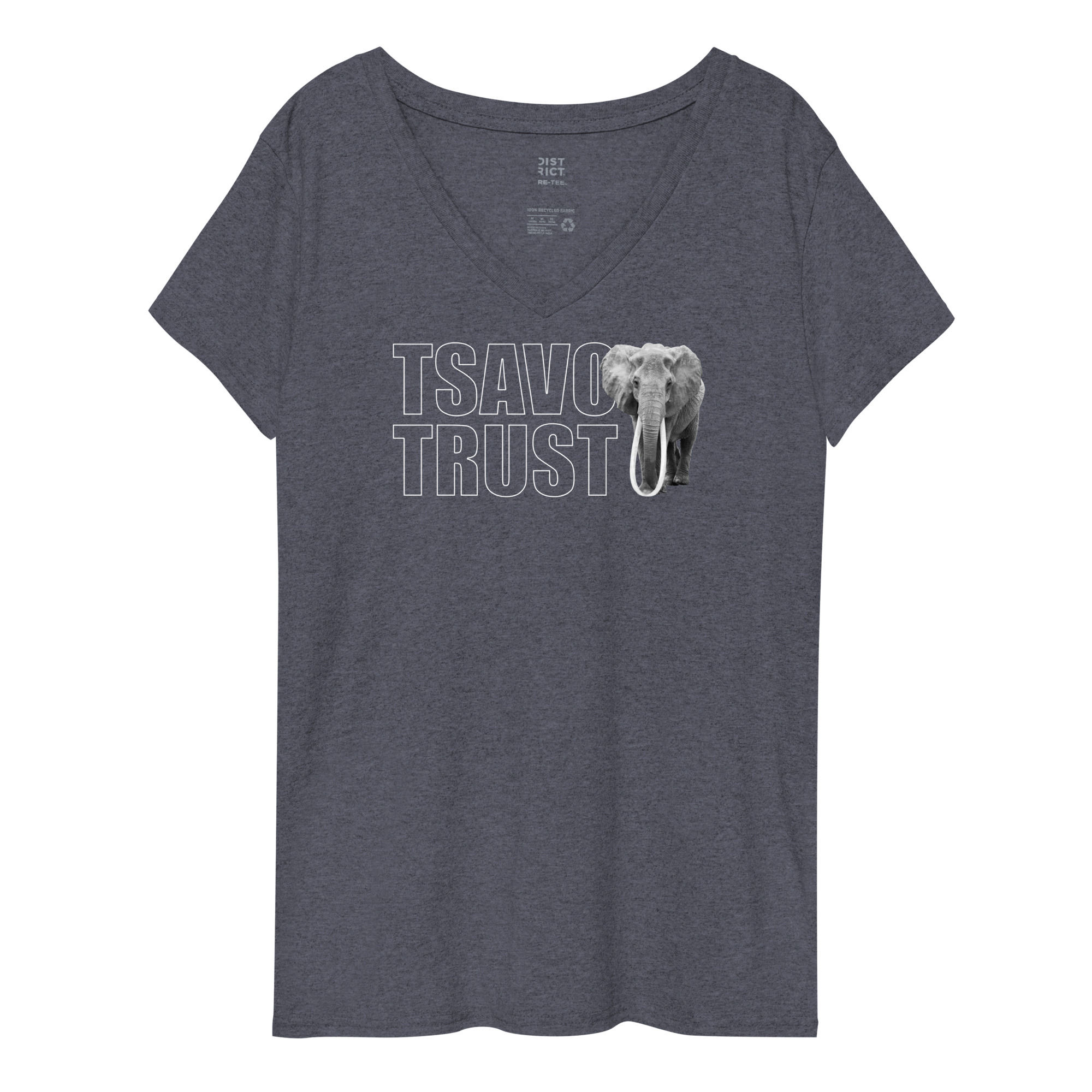 Tsavo Trust Women's 100% Recycled V-neck T-Shirt - Dida Design