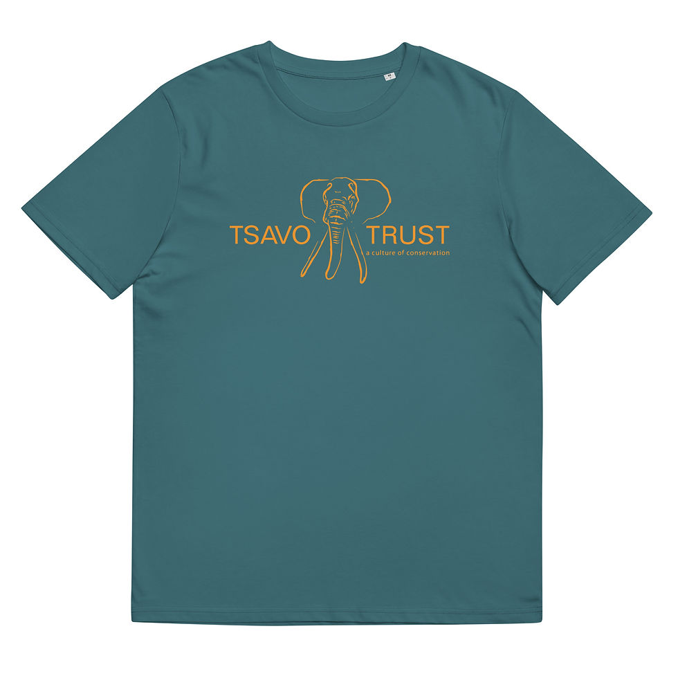 Thumbnail: Tsavo Trust Unisex Organic Cotton T-Shirt - Orange logo