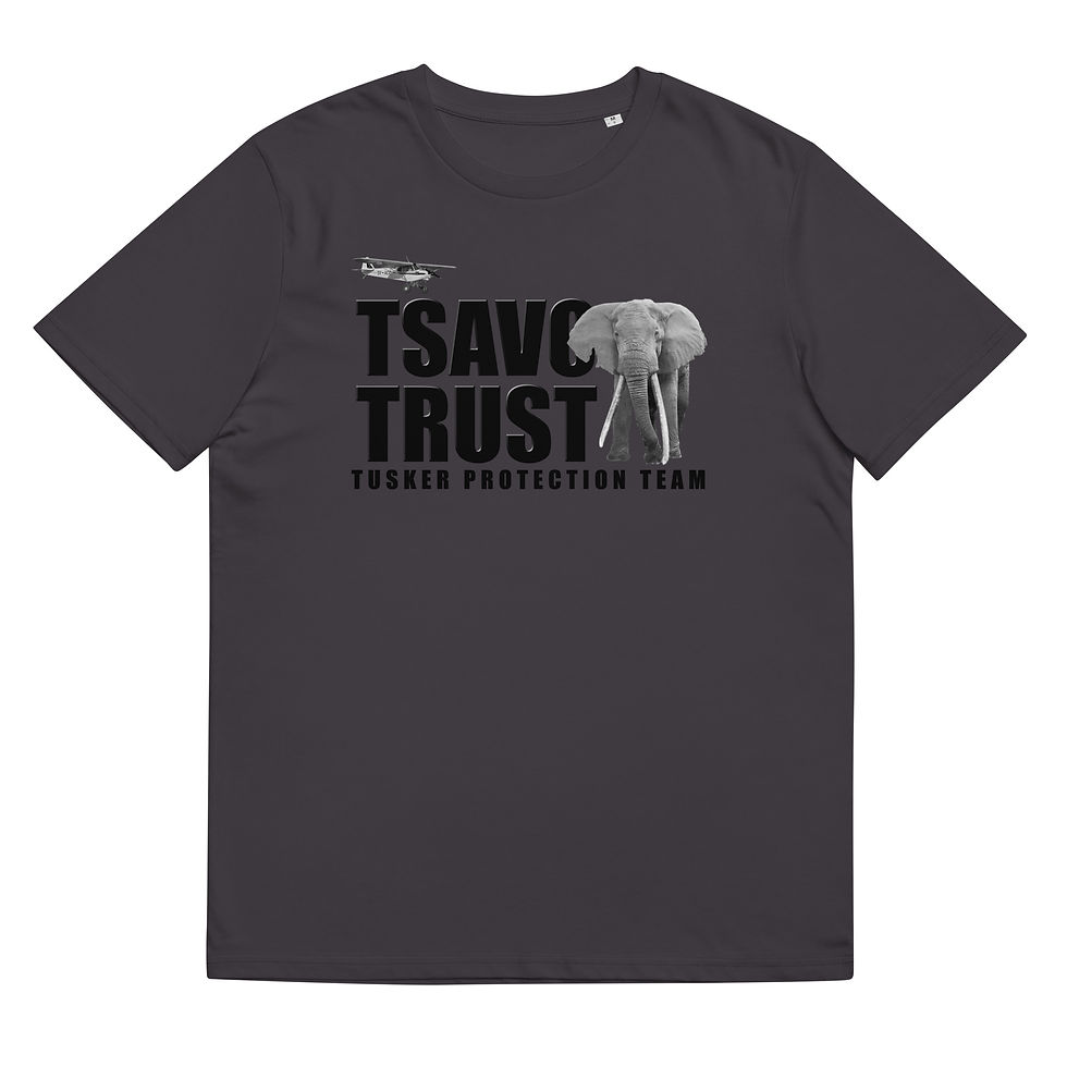 Thumbnail: Tsavo Trust Unisex Organic Cotton T-Shirt - Tusker Protection Team Design