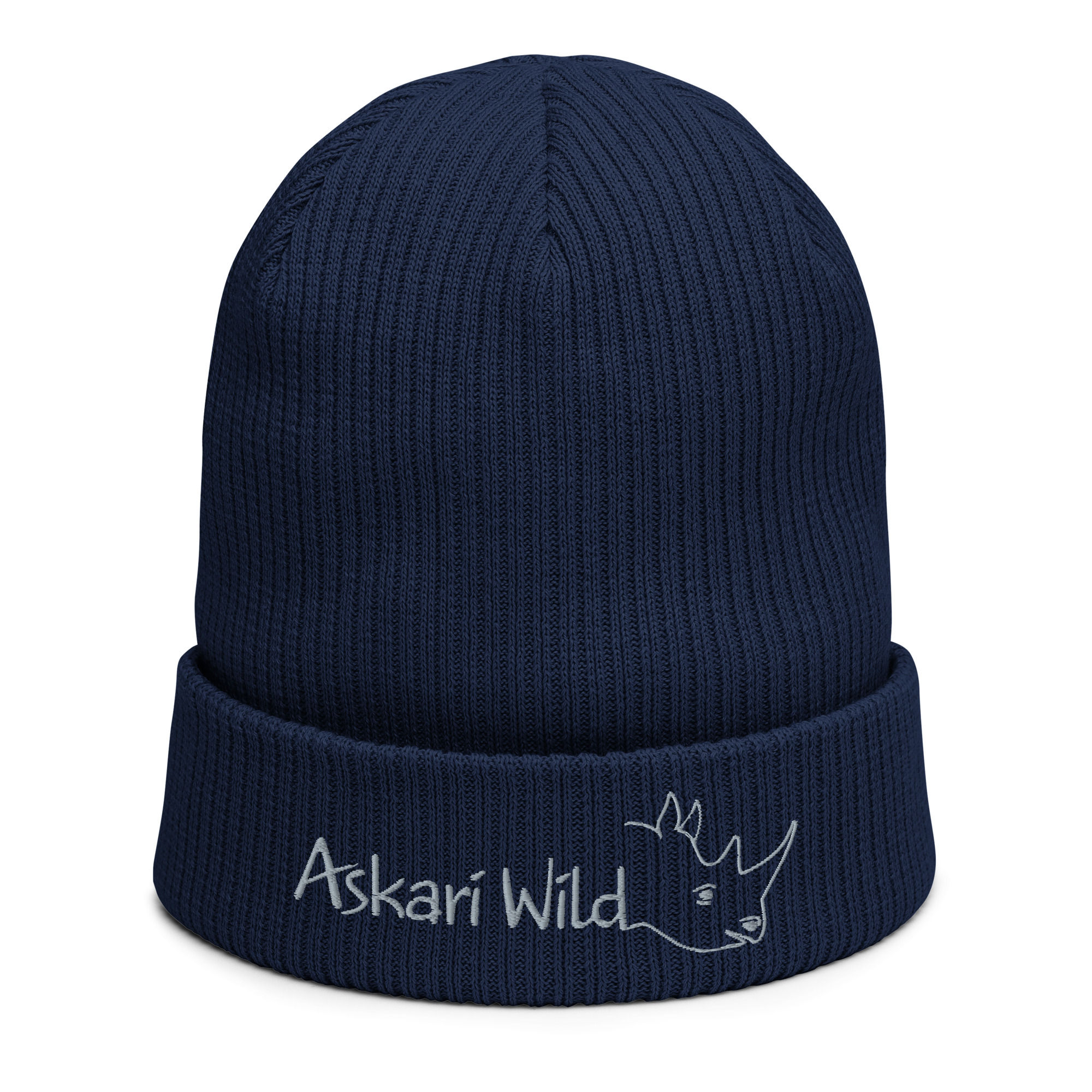 Askari Wild Organic Ribbed Beanie - Rhino Design