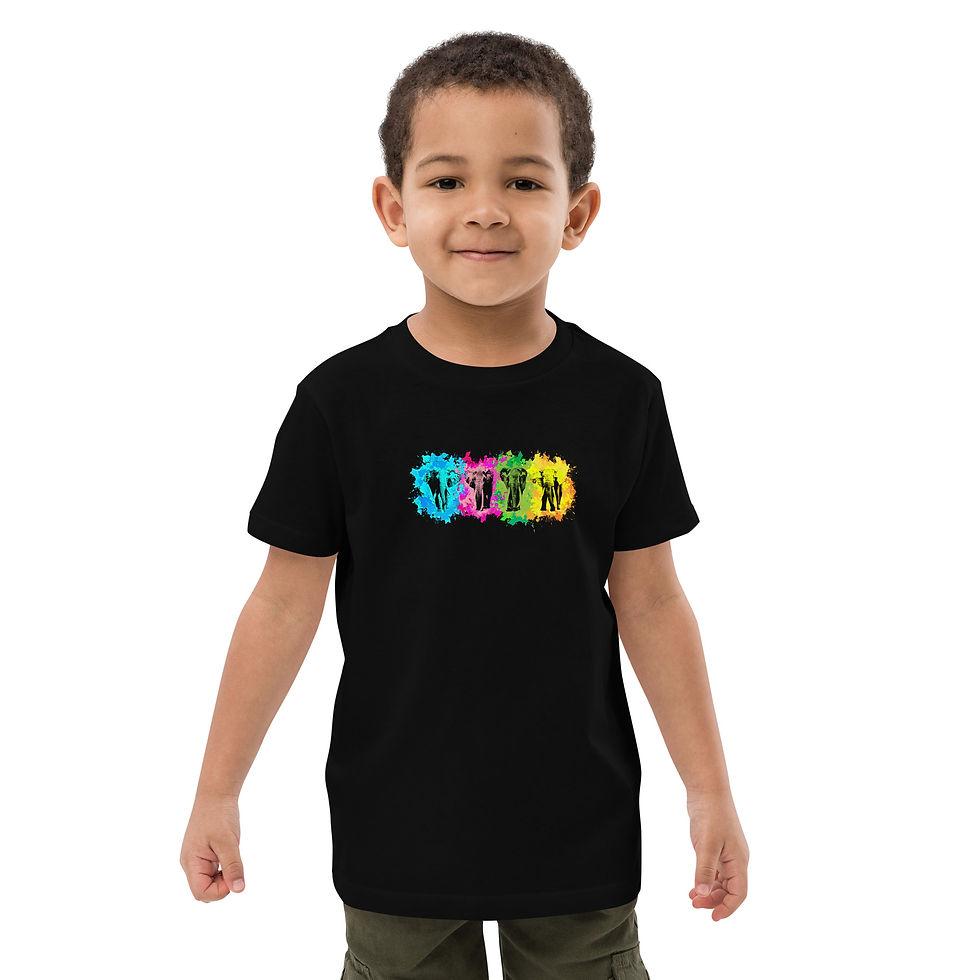 Thumbnail: Tsavo Trust Organic Cotton Kids T-Shirt - 4 Tusker Splatter Design